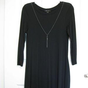 AB Studio Black Dress w/Detachable Necklace Small